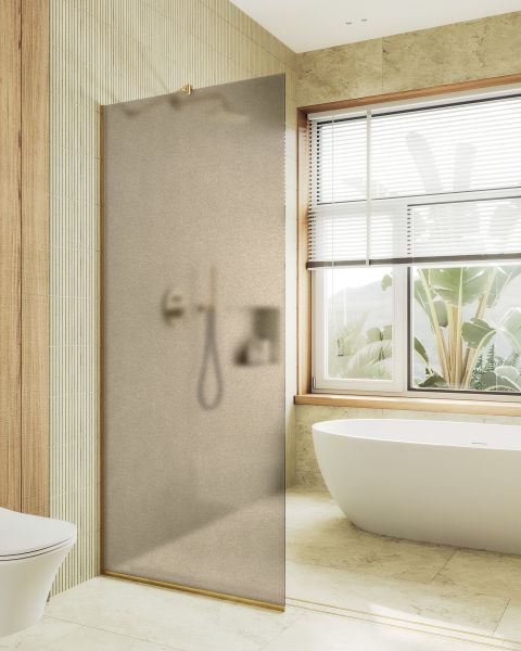 Душевая перегородка MaybahGlass MGD-697-3у 79см золото